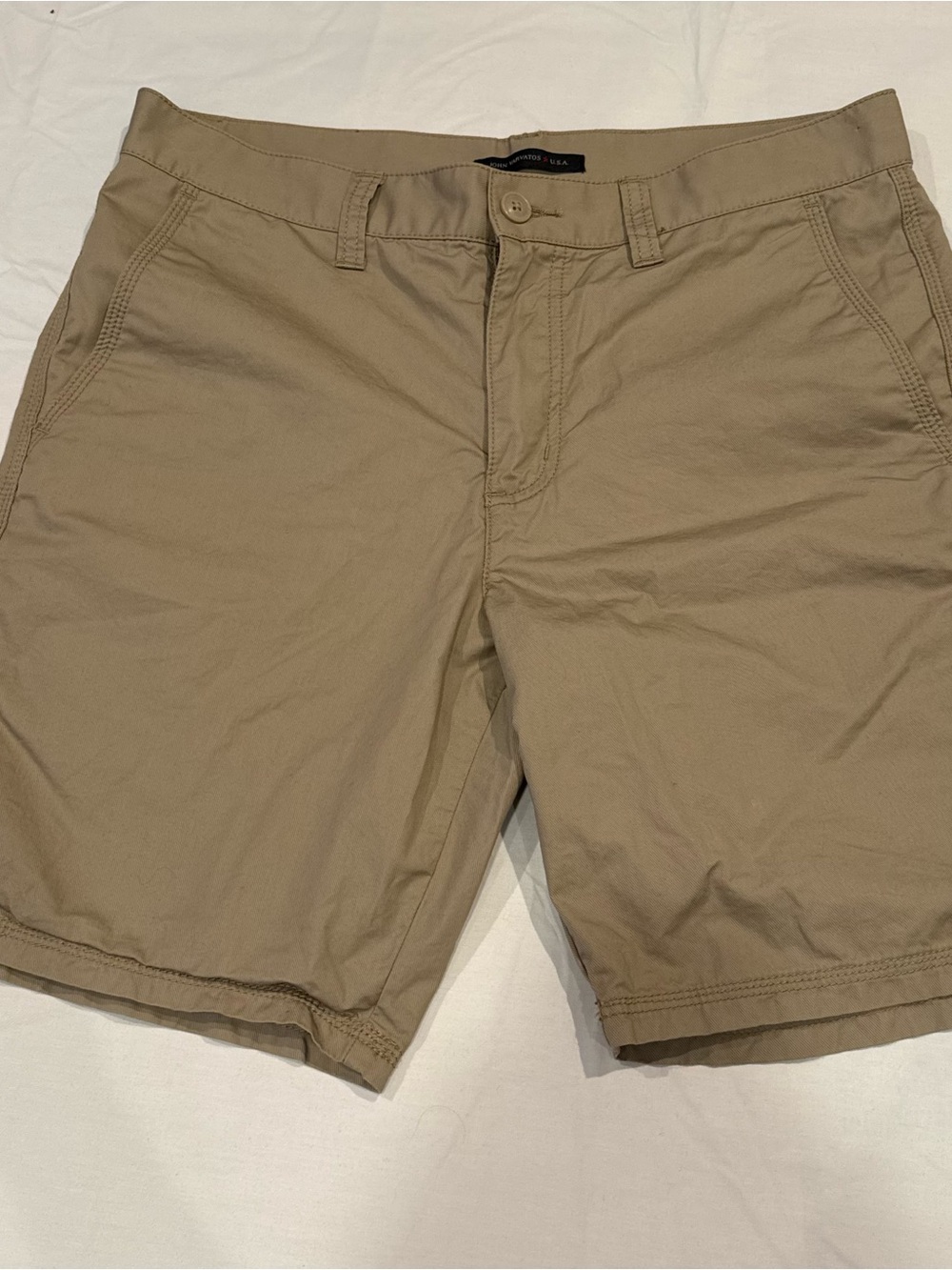 John Varvatos USA Chino Shorts Mens 33 8.5" Preppy Brown Cotton Lightweight